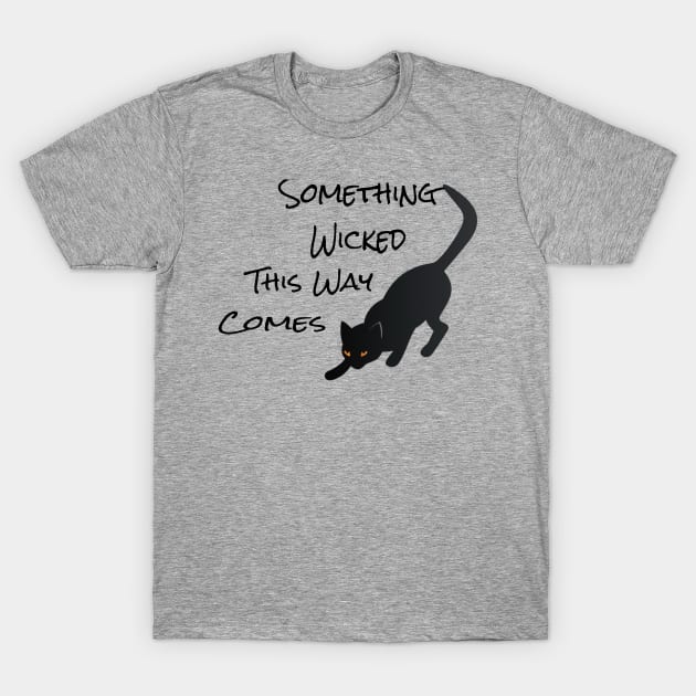 Something Wicked This Way Comes Black Cat T-Shirt by Bunnuku